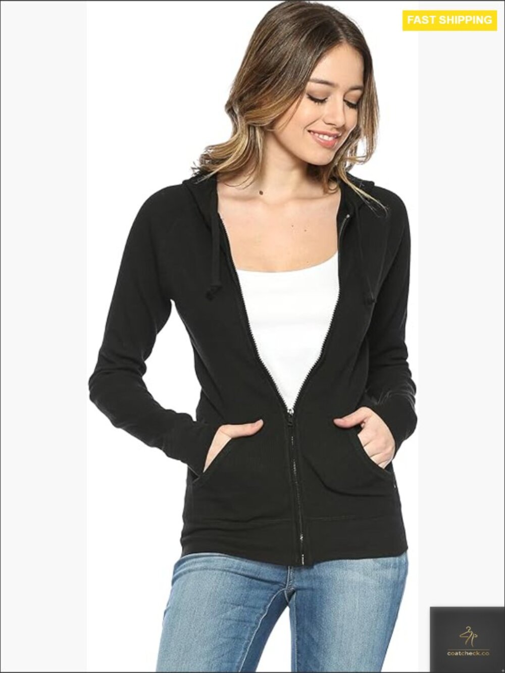 Women's Thermal Zip Up Hoodie Casual Lightweight Layering Piece Long Sleeve